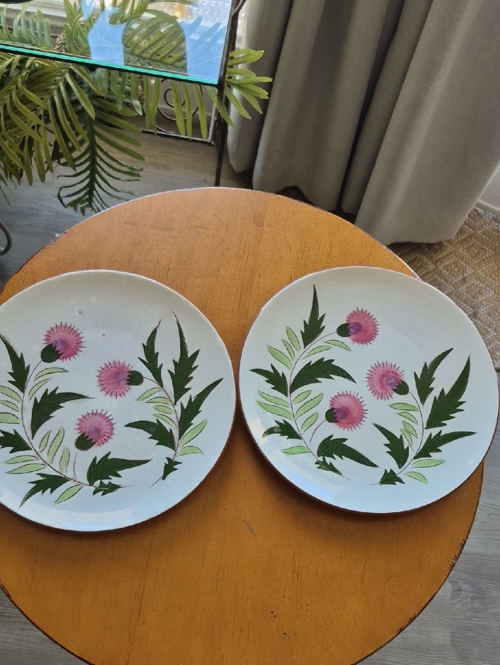 Stangl Thistle 10" Dinner Plates. Set of 2